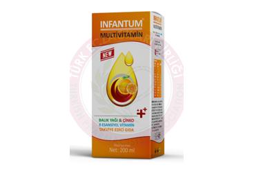 INFANTUM MULTIVITAMIN BALIK YAGI & CINKO ESANSIYEL VITAMIN TAKVIYE EDICI GIDA  200 ml şişe