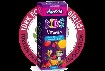 APEXIS KIDS SAMBUCUS AHUDUDU AROMALI SURUP VITAMIN C, SAMBUCUS, VITAMIN D3, CINKO ICEREN TAKVIYE EDICI GIDA  150 ml şişe
