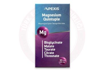 APEXIS MAGNESIUM QUINTUPLE MAGNEZYUM ICEREN TAKVIYE EDICI GIDA TABLET  30 tablet