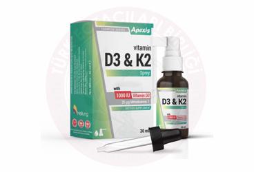 APEXIS VITAMIN D3&K2 ICEREN TAKVIYE EDICI GIDA  30 ml şişe