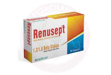 RENUSEPT 1,3/1,6 BETA GLUKAN, VITAMIN C VE CINKO ICEREN TAKVIYE EDICI GIDA  30 kapsül