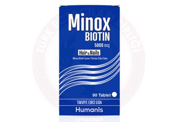 MINOX BIOTIN HAIR AND NAILS TAKVIYE EDICI GI9DA 5000 mcg 90 tablet