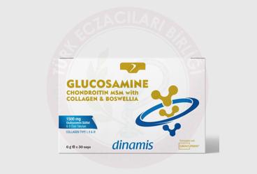 DINAMIS GLUCOSAMINE CHONDROITIN MSM WITH COLLAGEN & BOSWELLA TAKVIYE EDICI GIDA 1500 mg 30 saşe