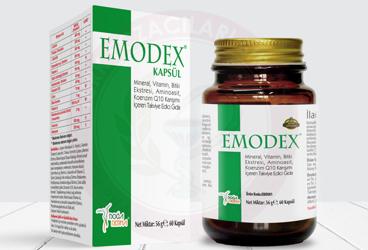 EMODEX KAPSUL MINERAL, VITAMIN, BITKI EKSTRESI, AMINOASIT, KOENZIM Q10 KARISIMI ICEREN TAKVIYE EDICI GIDA  60 kapsül
