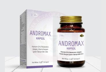 ANDROMAX KAPSUL KOENZIM Q10, RESVERATROL, LIKOPEN, VITAMIN KARISIMI ICEREN TAKVIYE EDICI GIDA  30 kapsül