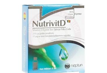 NUTRIVITD VITAMIN D ICEREN SIVI TAKVIYE EDICI GIDA  5 ml şişe