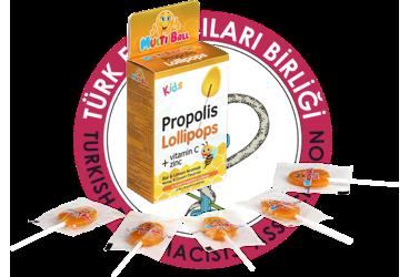 MULTIBALL KIDS PORPOLIS, C VITAMINI VE CINKO LOLLIPOPS  5 adet