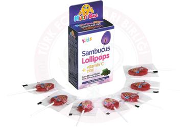 MULTIBALL KIDS SAMBUCUS, VITAMIN C, CINKO LOLLIPOPS  5 adet