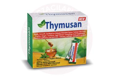 THYMUSAN KEKIK, ZENCEFIL, ZERDECAL VE ADACAYI EKSTRELERI ICEREN BAL VE NANE AROMALI TAKVIYE EDICI GIDA  20x5 ml flakon
