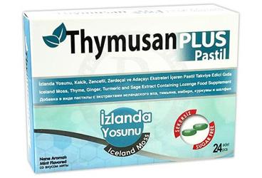 THYMUSAN PLUS SEKERSIZ IZLANDA YOSUNU PASTIL  24 pastil