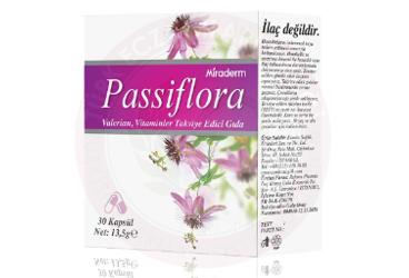 MIRADERM PASSIFLORA VALERIAN, VITAMINLER TAKVIYE EDICI GIDA  30 kapsül