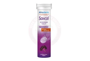 SAWCOL KIDS KARAMURVER, VITAMIN C, CINKO ICEREN EFERVESAN TABLET TAKVIYE EDICI GIDA  20 tablet