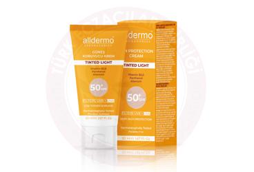 ALLDERMO TINTED LIGHT GUNES KORUYUCU KREM SPF50+  50 ml tüp