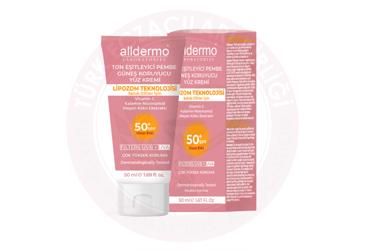 ALLDERMO SPF50+ TINTED PINK TON ESITLEYICI KREM  50 ml tüp