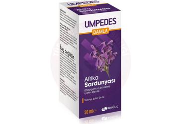 UMPEDES DAMLA AFRIKA SARDUNYASI (PELARGONIUM SIDOIDES) ICEREN DAMLA TAKVIYE EDICI GIDA  50 ml şişe