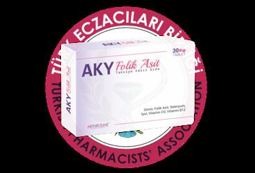 AKY FOLIK ASIT, DEMIR, SELENYUM, IYOT, VITAMIN D3 VE VITAMIN B12 ICEREN TAKVIYE EDICI GIDA  30 tablet