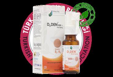 D3DEN VITAMIN D3+K2 ORAL SPREY 1000 IU 20 ml şişe