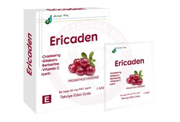 ERICADEN CRANBERRY, GILABURU, BERBERINE, VITAMIN C ICEREN TAKVIYE EDICI GIDA  7 saşe