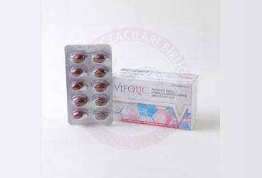 VIFOLIC FOLIK ASIT, OMEGA 3, VITAMIN VE MINERAL ICEREN TAKVIYE EDICI GIDA  30 kapsül