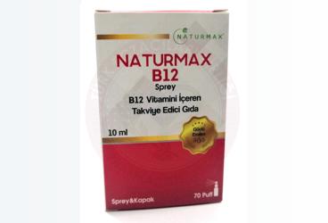 NATURMAX B12 SPREY B12 VITAMINI ICEREN TAKVIYE EDICI GIDA  10 ml şişe