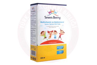SEVEN BERRY MULTIVITAMIN VE MULTIMINERAL ICEREN TAKVIYE EDICI GIDA - PORTAKAL AROMALI  200 ml şişe