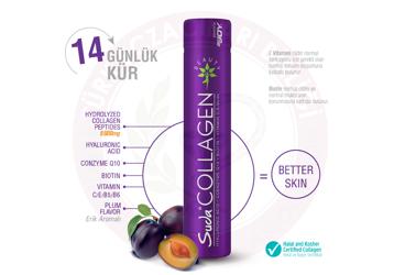 SUDA COLLAGEN HYALURONIC ACID, COENZYME Q10, BIOTIN, VITAMIN C/E/B5/B6 ICEREN ERIK AROMALI TAKVIYE EDICI GIDA  14x40 ml flakon