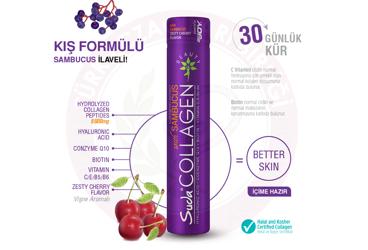 SUDA COLLAGEN SAMBUCUS ICEREN VISNE AROMALI TAKVIYE EDICI GIDA  30x40 ml flakon