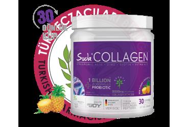 SUDA COLLAGEN HYALURONIC ACID, ZINC, BIOTIN, VITAMIN C ICEREN ANANAS AROMALI TAKVIYE EDICI GIDA  300 gr toz