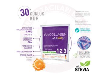 SUDA COLLAGEN MULTIFORM PORTAKAL AROMALI MAGNEZYUM ICEREN TAKVIYE EDICI GIDA  30x15 gr saşe