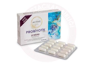 ACTIVE LIFE PROBIYOTIK 10 MILYAR CFU PROBIYOTIK KARISIMI ICEREN TAKVIYE EDICI GIDA  30 kapsül