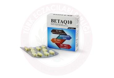BETAQ10 BETAGLUKAN, KOENZIM Q10, CINKO, VITAMIN C, VITAMIN E ICEREN TABLET TAKVIYE EDICI GIDA  30 kapsül