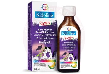 ACVISON KIDOFINE SAMBU TAKVIYE EDICI GIDA MUZ AROMALI SURUP  200 ml şişe