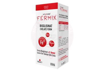 VITAPURE FERMIX FERROZ BISGLISINAT +2 DEMIR ICEREN TAKVIYE EDICI GIDA  120 ml şişe