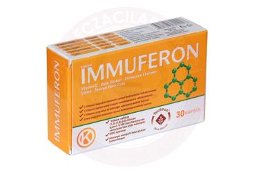 IMMUFERON VITAMIN C BETA GLUKAN EKINEZYA EKSTRAKTI VE CINKO ICEREN TAKVIYE EDICI GIDA  30 kapsül