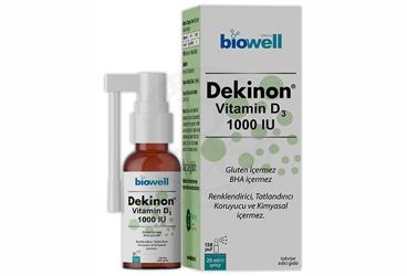 DEKINON VITAMIN D3 ICEREN SPREY TAKVIYE EDICI GIDA 1000 IU 20 ml şişe