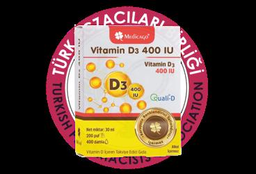 MEDICAGO VITAMIN D3 ICEREN TAKVIYE EDICI GIDA 400 IU 30 ml şişe