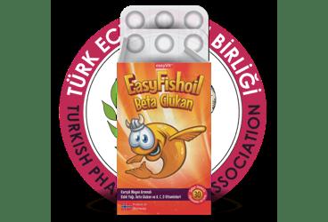 EASYFISHOIL BETA GLUKAN KARISIK MEYVE AROMALI BALIK YAGI, BETA GLUKAN VE A,C,D VITAMINLERI ICEREN TAKVIYE EDICI GIDA  30 tablet