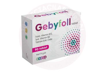 GEBYFOLL FOLAT, VITAMIN B12, IYOT, VITAMIN B6 ICEREN TABLET  90 tablet