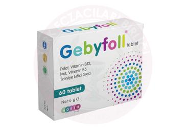 GEBYFOLL FOLAT, VITAMIN B12, IYOT, VITAMIN B6 ICEREN TABLET  60 tablet