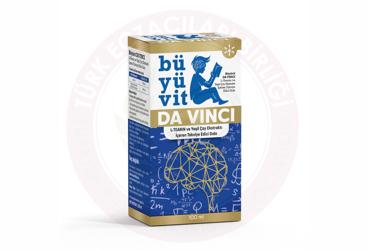 BUYUVIT DA VINCI L-TEANIN VE YESIL CAY EKSTRAKTI ICEREN TAKVIYE EDICI GIDA  100 ml şişe