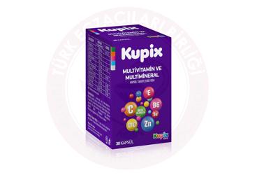 KUPIX MULTIVITAMIN VE MULTIMINERAL ICEREN KAPSUL TAKVIYE EDICI GIDA  30 kapsül