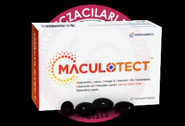 MACULOTECT ZEAKSANTIN, LUTEIN, OMEGA3, KOENZIM Q10, RESVERATROL, VITAMINLER VE MINERAL ICEREN TAKVIYE EDICI GIDA  30 kapsül