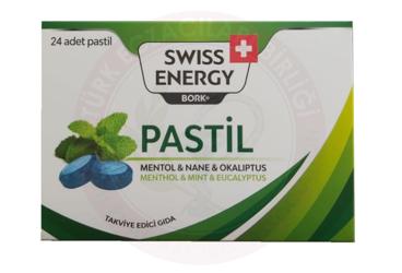 SWISS ENERGY MENTOL&NANE&OKOLIPTUS PASTIL  24 pastil