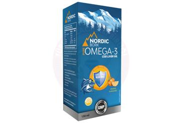 NORDIC BORK OMEGA 3 COD LIVER OIL EPA/DHA ICEREN PORTAKAL AROMALI TAKVIYE EDICI GIDA 920 mg 150 ml şişe