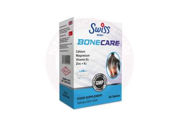 SWISS BORK BONECARE CALCIUM, MAGNESIUM, VITAMIN D3, ZINC + K2 ICEREN TAKVIYE EDICI GIDA  30 tablet