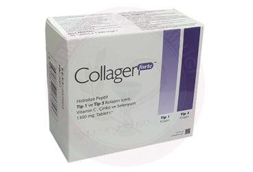 COLLAGEN FORTE HIDROLIZE PEPTIT, TIP 1 VE TIP 3 KOLAJEN, VITAMIN C, CINKO VE SELENYUM ICEREN TAKVIYE EDICI GIDA 1300 mg 90 tablet