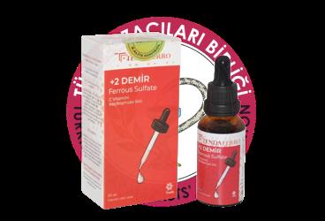 TENDAFERRO +2 DEMIR SULFAT, C VITAMINI, KECIBOYNUZU ICEREN TAKVIYE EDICI GIDA  30 ml
