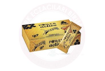 POWER ACTIVE EXTRA VITAMIN E, C ICEREN BALLI, GINSENGLI, ZENCEFILLI TAKVIYE EDICI GIDA  12 saşe
