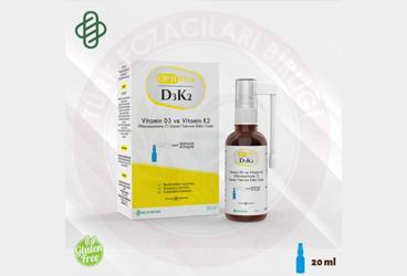 OPTIVITA D3K2 VITAMIN D3 VE VITAMIN K2 (MENAQUINONE 7) ICEREN TAKVIYE EDICI GIDA  20 ml şişe