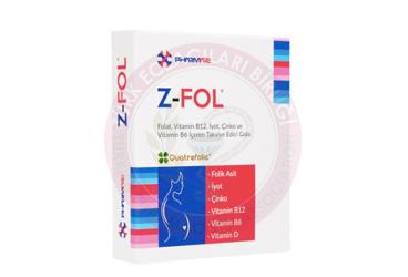 Z-FOL FOLAT, VITAMIN B12, IYOT, CINKO VE VITAMIN B6 ICEREN TAKVIYE EDICI GIDA  60 tablet